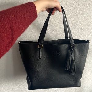 Tory Burch Black Tote Bag with Shoulder Strap